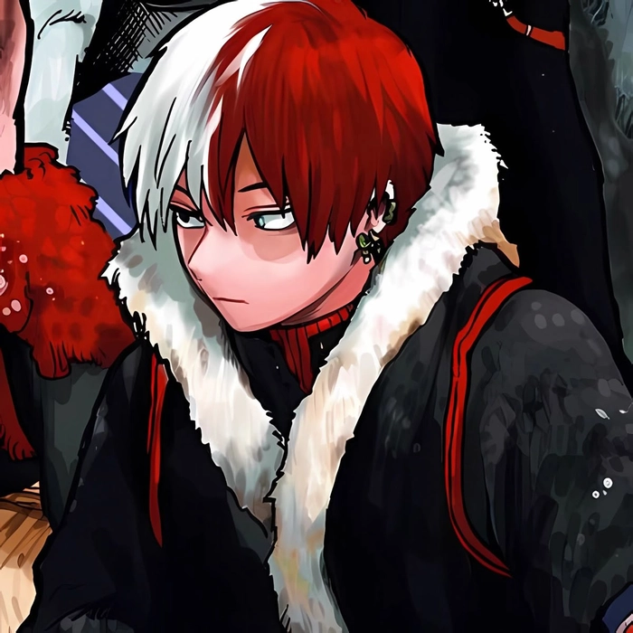 Shoto Todoroki Pinterest style PFP with soft gradient