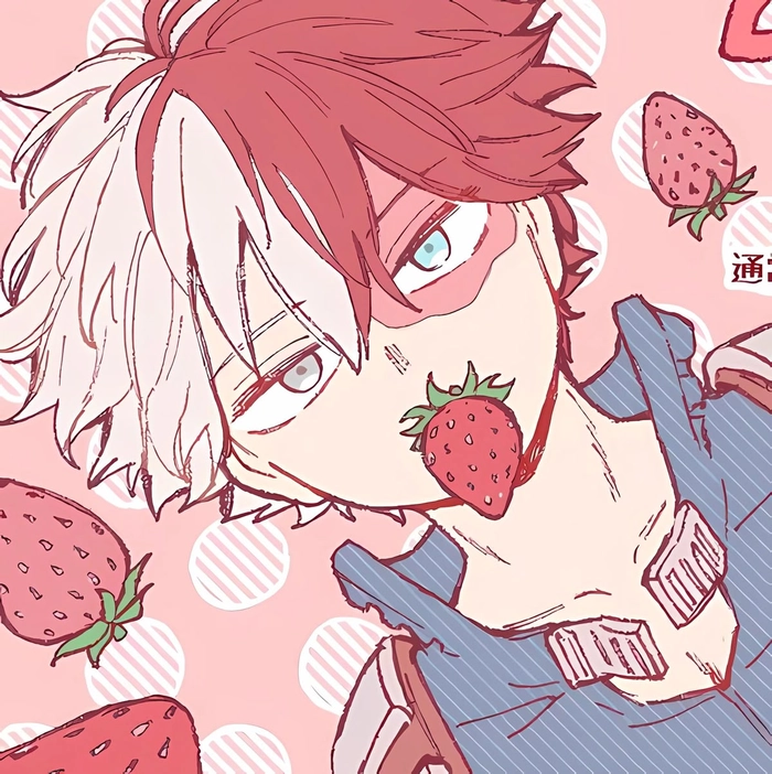 Todoroki Pinterest PFP with overlay and dreamy tones