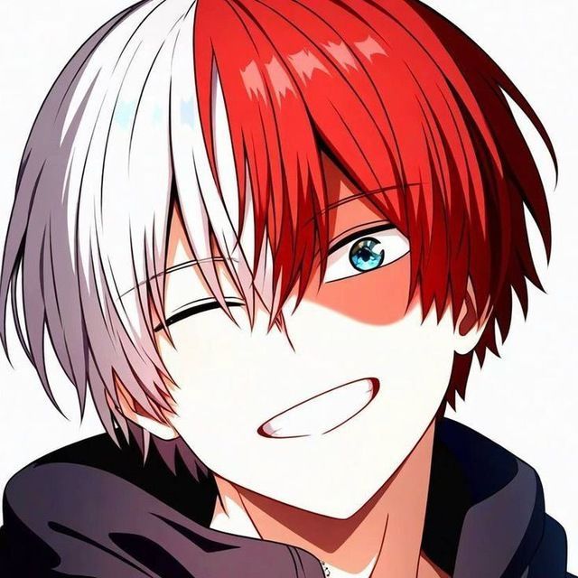 Shoto Todoroki smiling PFP with soft warm lighting