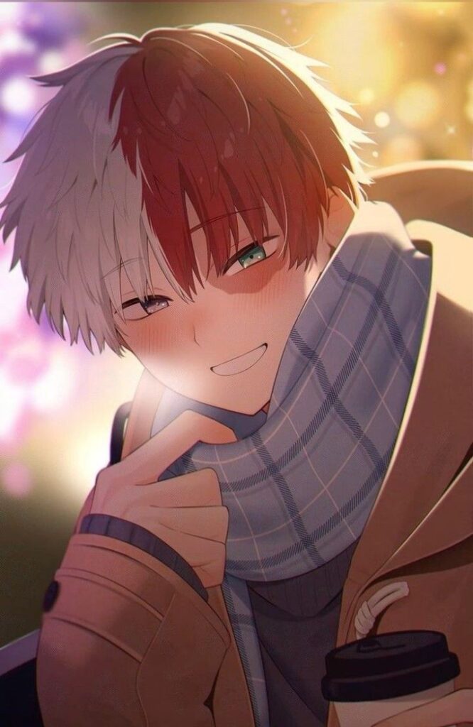 Todoroki smiling anime frame positive vibe