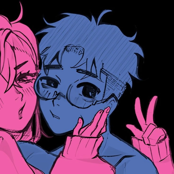 Clean simple anime matching couple PFP for casual and professional platform use