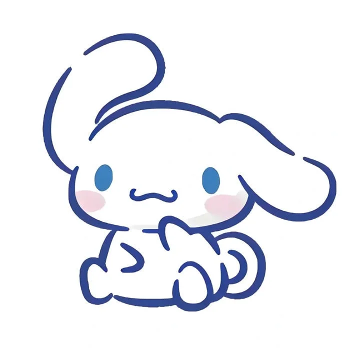 Pale blue and cream Cinnamoroll soft profile icon with feathered edges