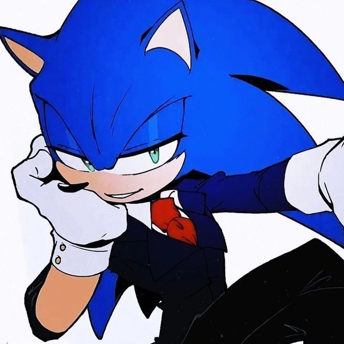 Y2K Sonic PFP with chrome textures and retro gradient design