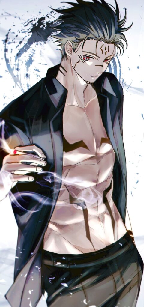 Sukuna in Megumi body PFP with sinister expression and transformation lighting
