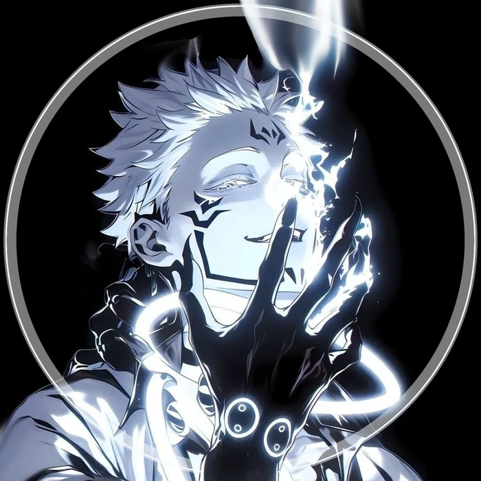 Dramatic manga style Sukuna Megumi body profile picture