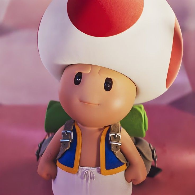 Toad Mario avatar colorful design