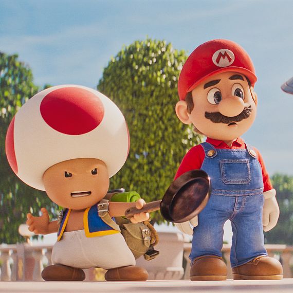 Mario and Toad profile picture bright style