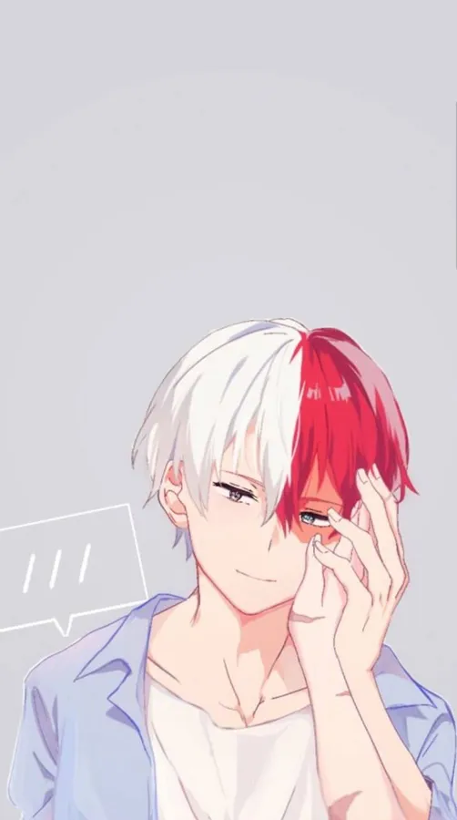 Todoroki wallpaper scene with color gradient background