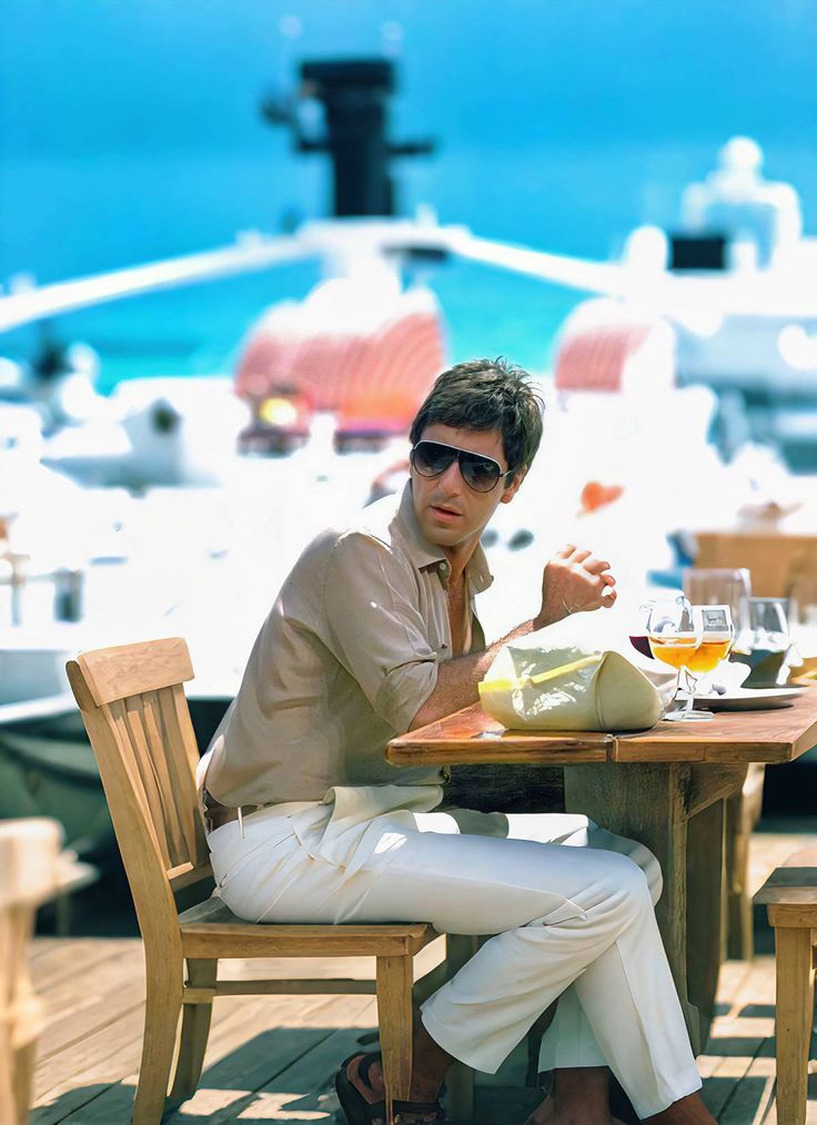 Tony Montana Scarface PFP with sharp suit and intense cinematic stare