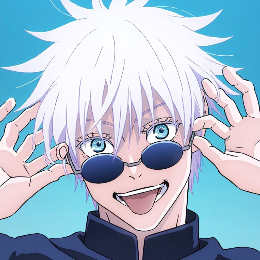 Aesthetic Gojo profile picture with muted gradient background