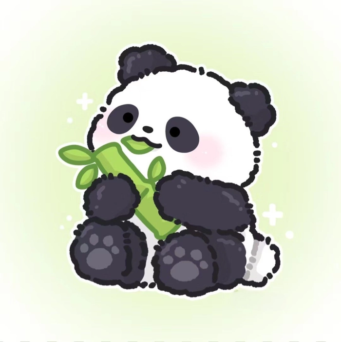 Minimalist aesthetic panda PFP with soft pink and sky blue tones