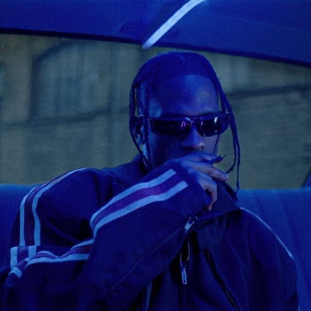 Travis Scott animated GIF PFP with looping concert light effects