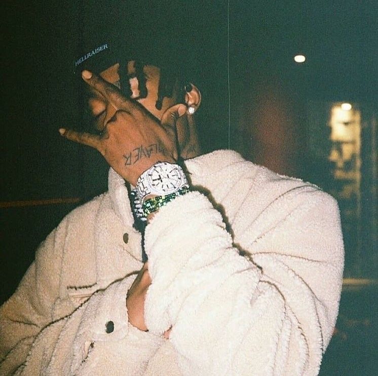 Travis Scott Pinterest-style profile picture dreamy vintage filter