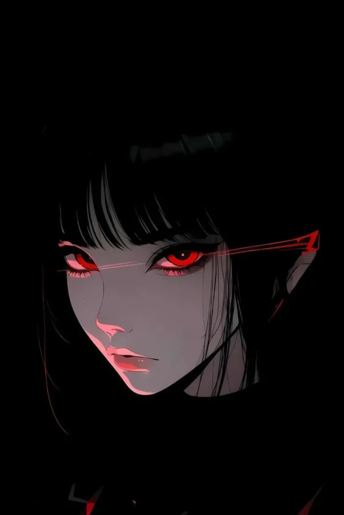 Black tuff anime PFP with monochrome palette and sleek silhouette