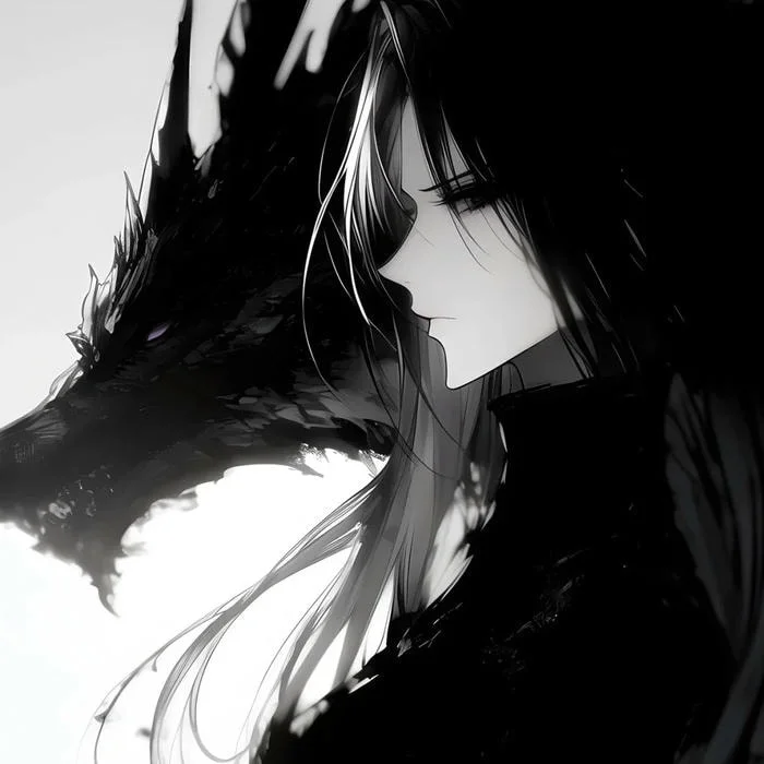 Strong female anime avatar for Discord and Instagram