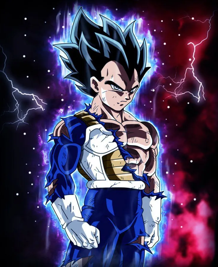 Fan-edited ultra powerful Majin Vegeta avatar with exaggerated glow and dramatic intensity