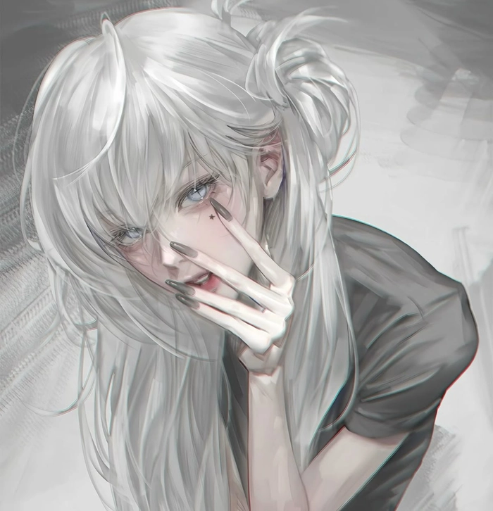 Girl white aesthetic PFP with airy background and elegant luminous portrait