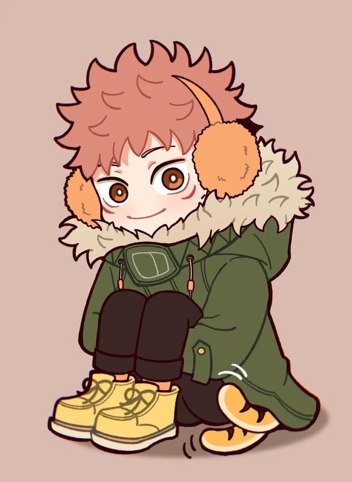 Yuji manga colored PFP hand-toned with muted palette