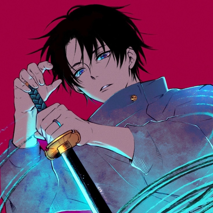 Yuta Okkotsu cute anime avatar with gentle eyes and warm lighting