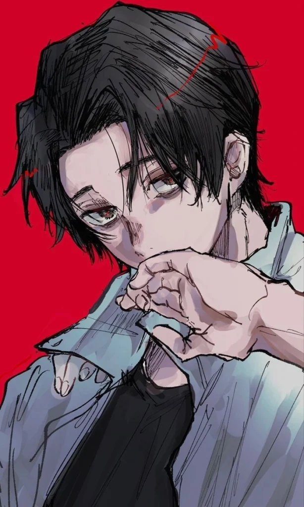 Yuta Okkotsu death aesthetic PFP with dark tones and somber expression
