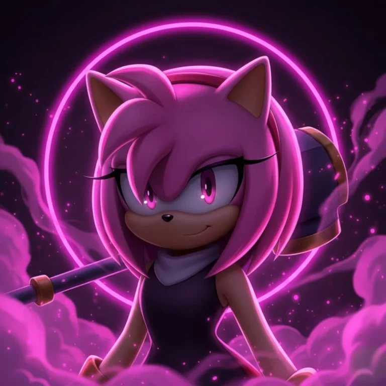 Amy Rose fan-created PFP with distinct artistic voice