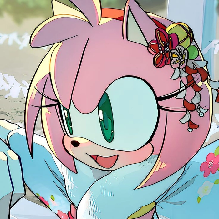 Amy Rose Halloween profile picture with orange black palette