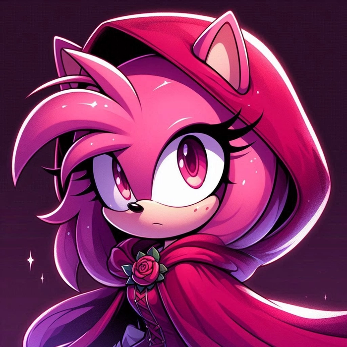 Cute Amy Rose PFP with soft pastel tones and big eyes