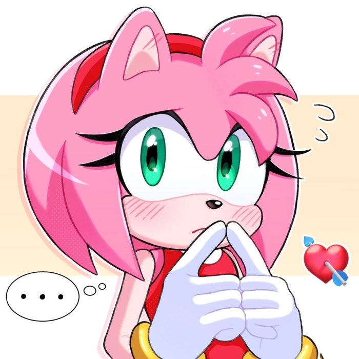 Amy Rose cute profile picture with blush and sparkles
