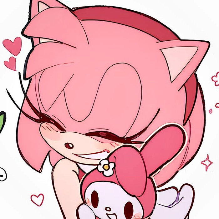 Amy Rose adorable PFP with warm pink palette