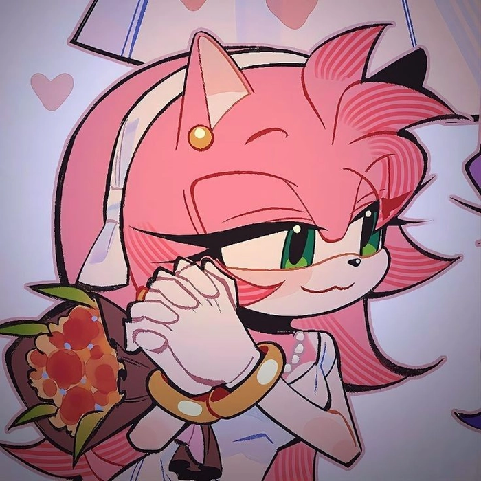 Amy Rose cutecore PFP pastel overload with hearts