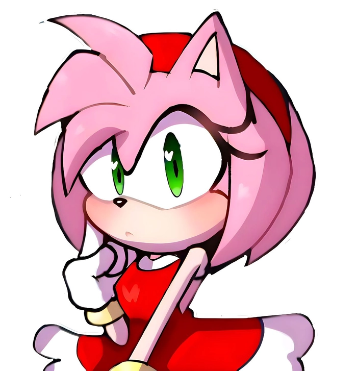 Amy Rose fanart aesthetic PFP with original art style