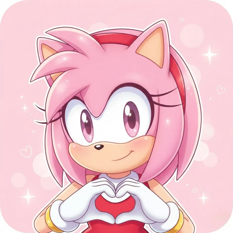 Amy Rose clean avatar icon for gaming platforms