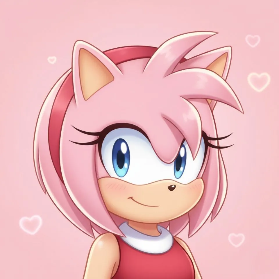 Amy Rose icon style PFP with high contrast readability