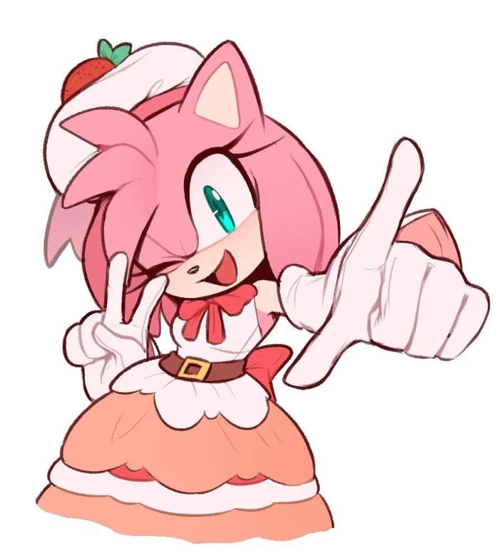 Amy Rose IDW comic style PFP with bold linework