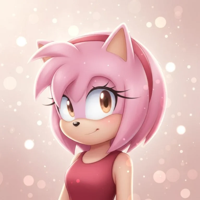 Amy Rose IDW style avatar with expressive expression
