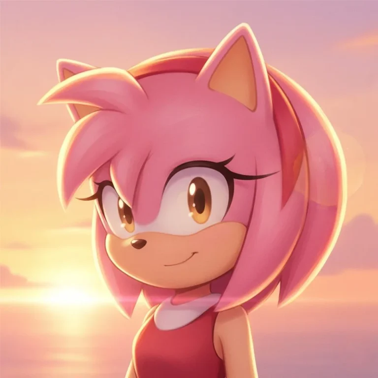 Amy Rose soft Pinterest PFP edit with sparkle overlay