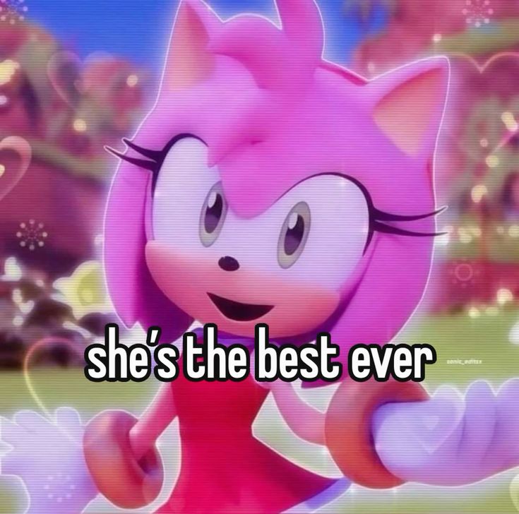 Amy Rose quote PFP with typography and character art