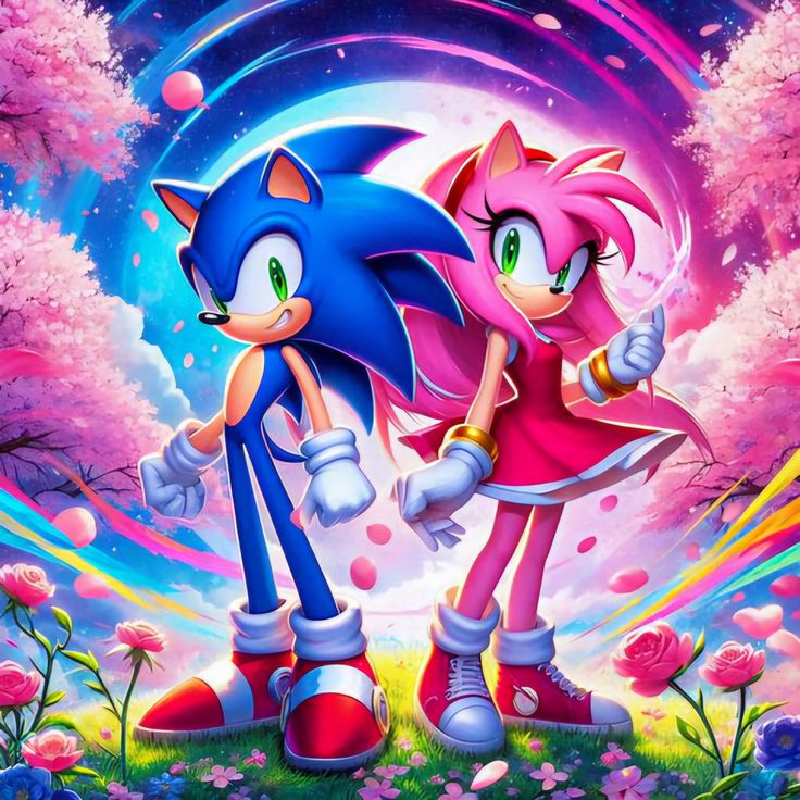 Sonic and Amy Rose PFP set iconic character design