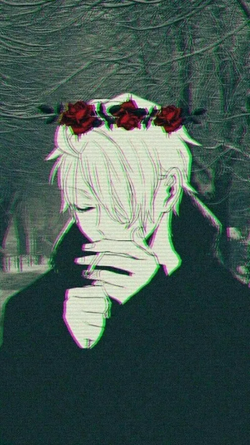 High contrast anime smoking PFP with background effects and motion