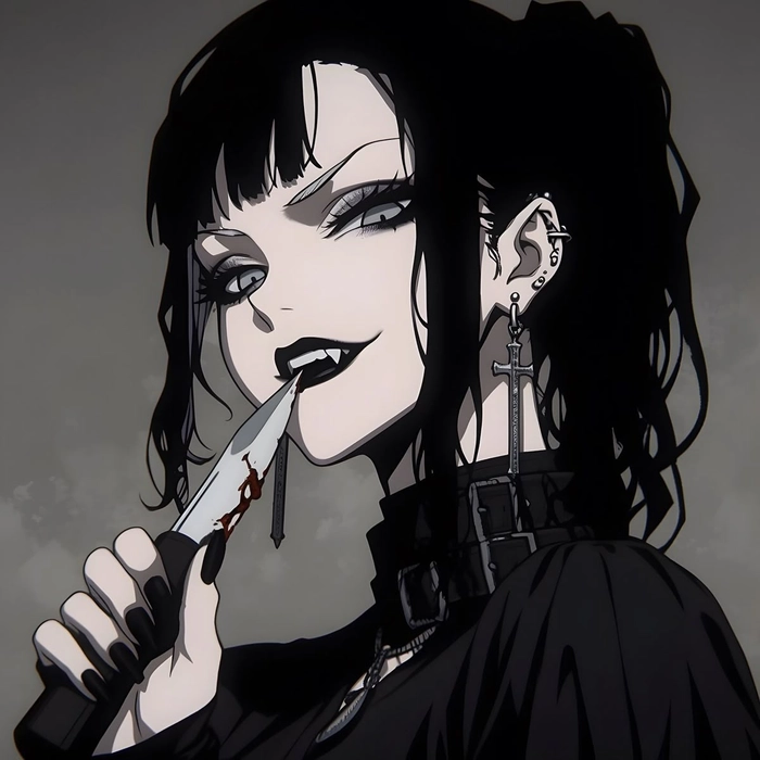 black and white vampire pfp refined minimalist depth