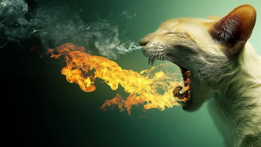 Funny cat smoking PFP with meme energy and edgy irony