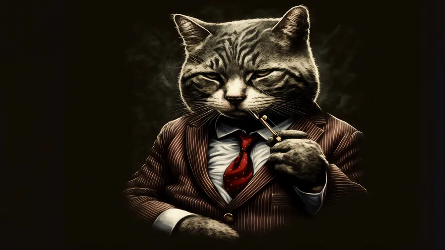 Cartoon cat smoking PFP with simplified features and playful contrast