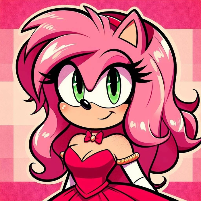 Christmas Amy Rose PFP with holiday visual elements