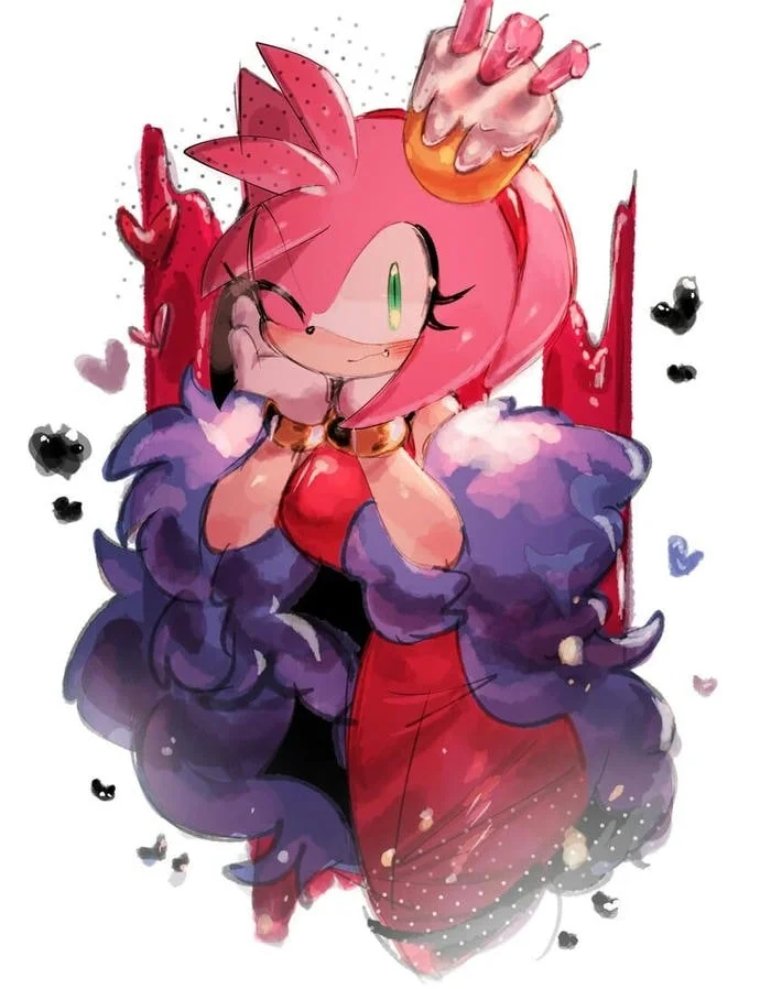 Amy Rose Christmas themed PFP warm winter palette