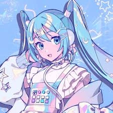 Christmas Hatsune Miku PFP with holiday lighting and winter character attire