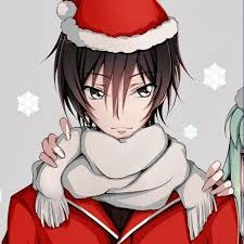 Christmas Lelouch PFP with holiday hat and seasonal overlay