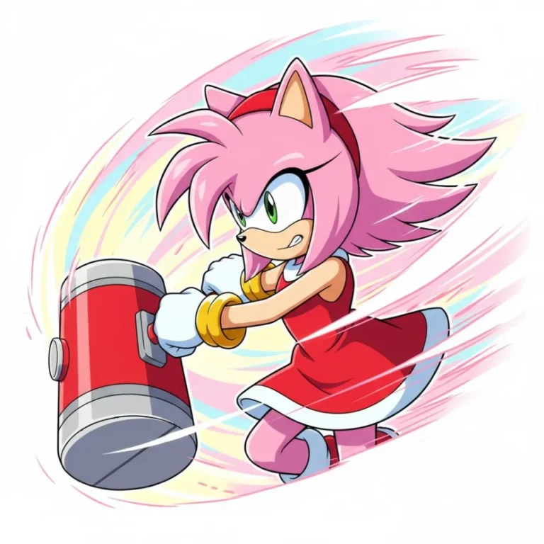 Classic Amy Rose PFP simple nostalgic retro style
