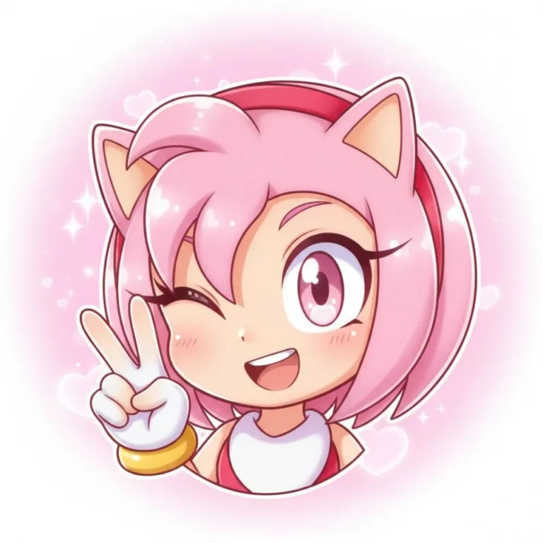 Amy Rose cool PFP with sharp colors and strong energy