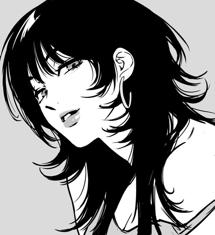 Dark anime Discord avatar with glowing eye detail