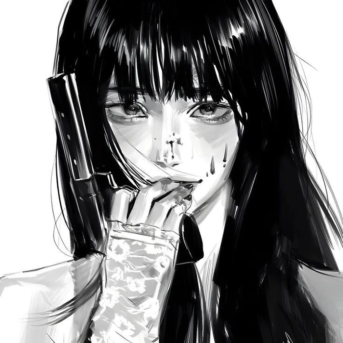 Stylized anime profile picture for Discord with grain overlay